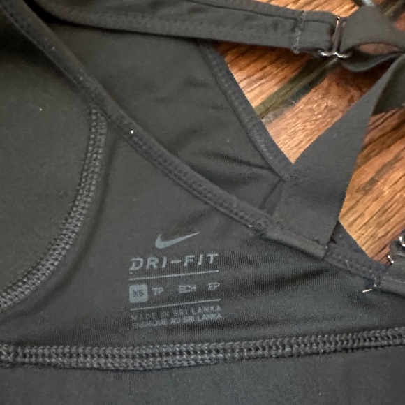 Nike Women's Black Sports Bra with White Logo - Picture 3 of 3